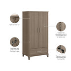 Tall Storage Cabinet with Doors and Drawer