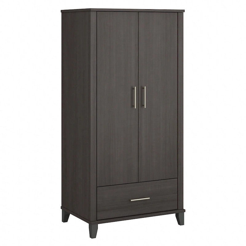 Tall Storage Cabinet with Doors and Drawer