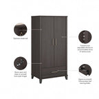 Tall Storage Cabinet with Doors and Drawer