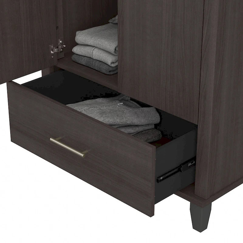 Tall Storage Cabinet with Doors and Drawer
