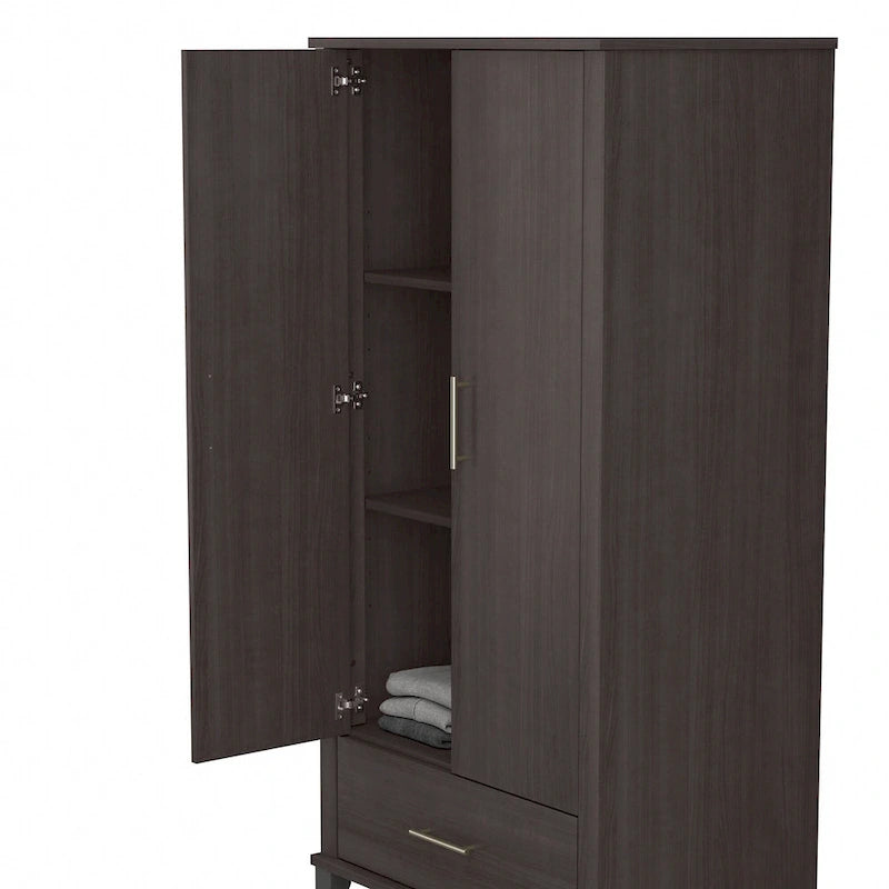 Tall Storage Cabinet with Doors and Drawer