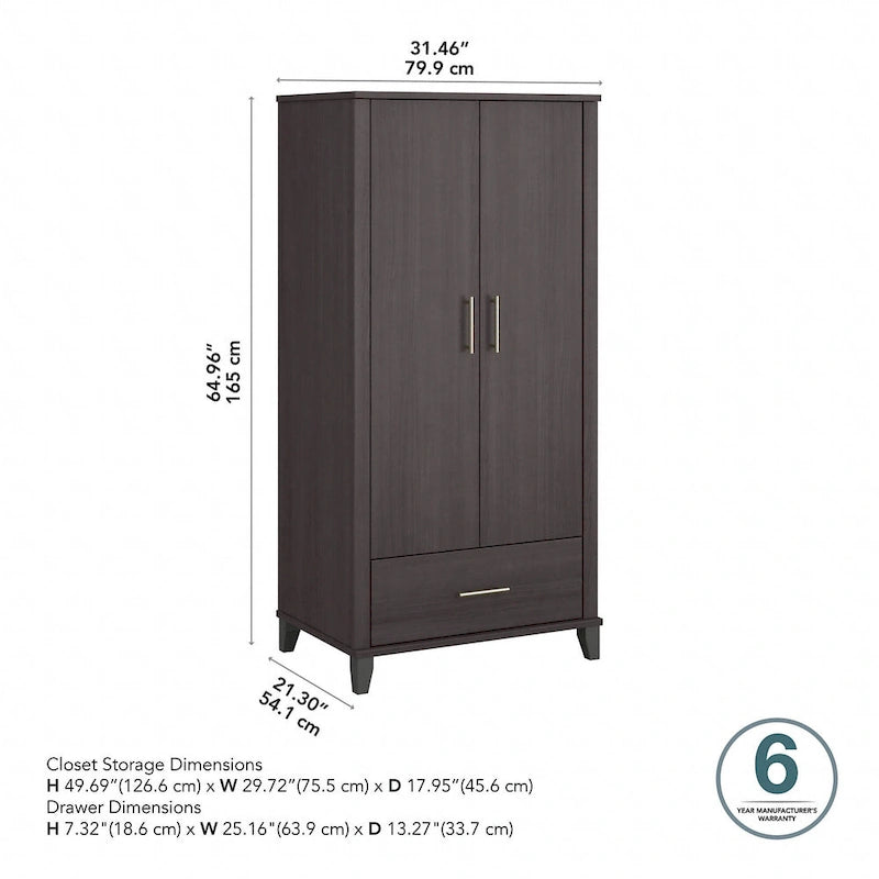 Tall Storage Cabinet with Doors and Drawer