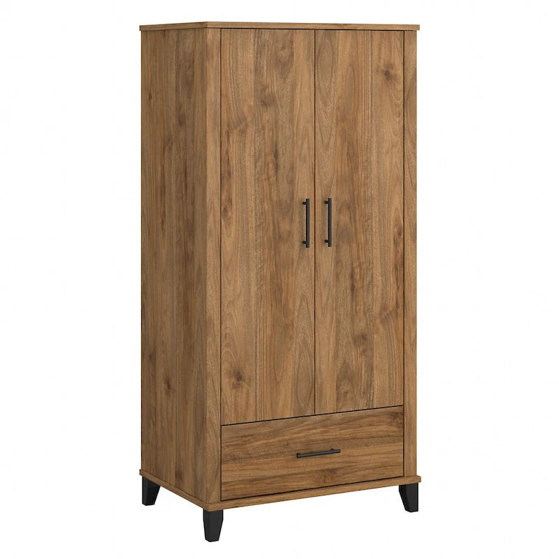 Tall Storage Cabinet with Doors and Drawer