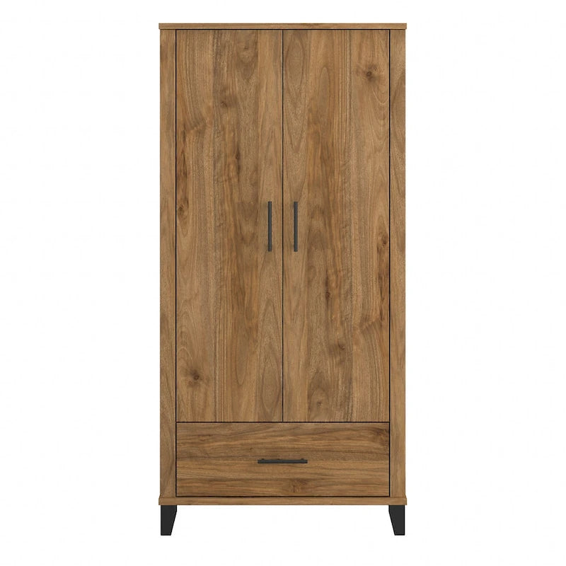 Tall Storage Cabinet with Doors and Drawer
