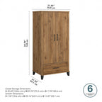 Tall Storage Cabinet with Doors and Drawer