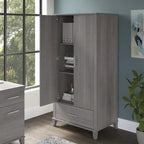 Tall Storage Cabinet with Doors and Drawer