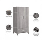 Tall Storage Cabinet with Doors and Drawer