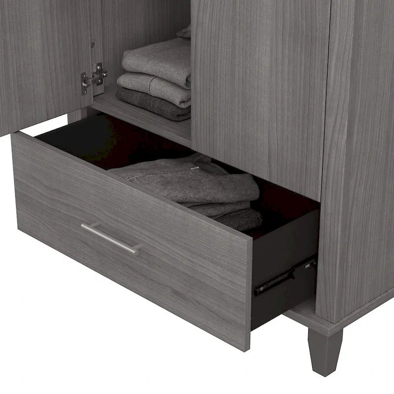 Tall Storage Cabinet with Doors and Drawer