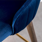 Modern Fabric Bar Stools with Foam-Padded Backrest Seat, Solid Wood Legs, for Kitchen Island Dining Room Living Room