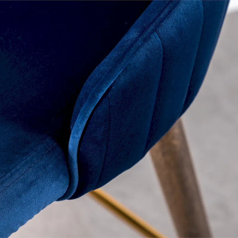 Modern Fabric Bar Stools with Foam-Padded Backrest Seat, Solid Wood Legs, for Kitchen Island Dining Room Living Room