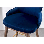 Modern Fabric Bar Stools with Foam-Padded Backrest Seat, Solid Wood Legs, for Kitchen Island Dining Room Living Room
