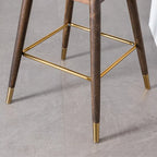 Modern Fabric Bar Stools with Foam-Padded Backrest Seat, Solid Wood Legs, for Kitchen Island Dining Room Living Room