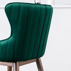 Modern Fabric Bar Stools with Foam-Padded Backrest Seat, Solid Wood Legs, for Kitchen Island Dining Room Living Room