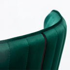 Modern Fabric Bar Stools with Foam-Padded Backrest Seat, Solid Wood Legs, for Kitchen Island Dining Room Living Room