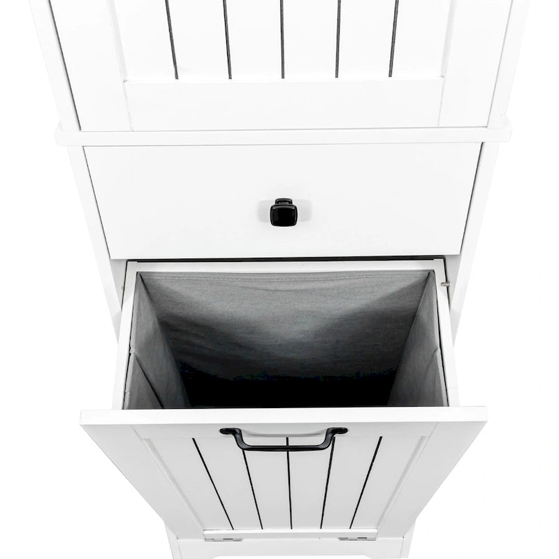 Laundry Cabinet With Doors And 1 Drawer,Tilt-Out Laundr Hamper,Adjustable Shelf, Linen Cabinet