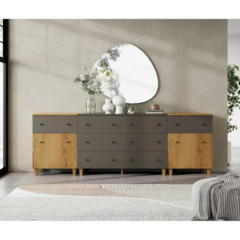 3-in-1 Dresser Chests with 8 Drawers and 2 Doors for Bedroom