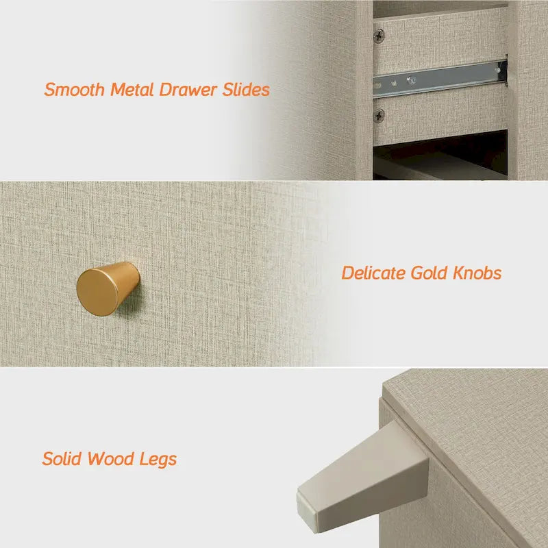 3-in-1 Dresser Chests with 8 Drawers and 2 Doors for Bedroom