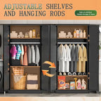 Modern Metal Lockable Wardrobe Armoire Storage Cabinet