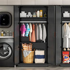 Modern Metal Lockable Wardrobe Armoire Storage Cabinet
