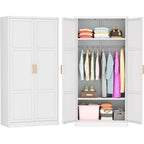 Modern Metal Lockable Wardrobe Armoire Storage Cabinet