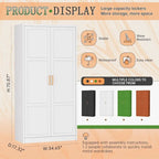 Modern Metal Lockable Wardrobe Armoire Storage Cabinet