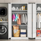 Modern Metal Lockable Wardrobe Armoire Storage Cabinet