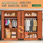 Modern Metal Lockable Wardrobe Armoire Storage Cabinet