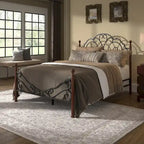 Graceful Scroll Bronze Metal Bed