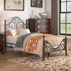 Graceful Scroll Bronze Metal Bed