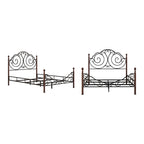 Graceful Scroll Bronze Metal Bed
