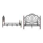 Graceful Scroll Bronze Metal Bed