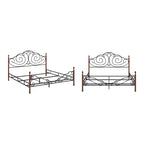 Graceful Scroll Bronze Metal Bed