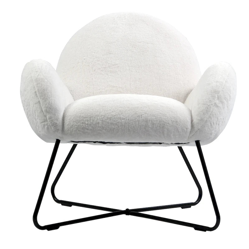 White Sherpa Cozy Accent Chair