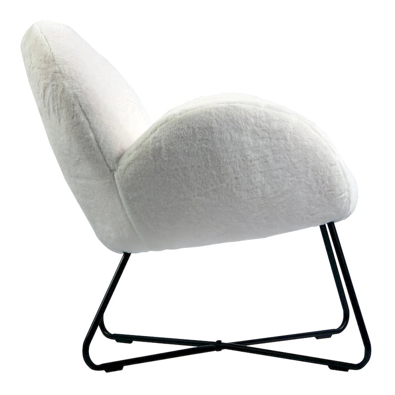White Sherpa Cozy Accent Chair