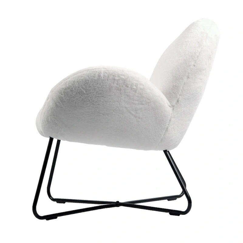 White Sherpa Cozy Accent Chair