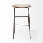 Cream Fabric Seat with Gold Metal Frame Counter Stool