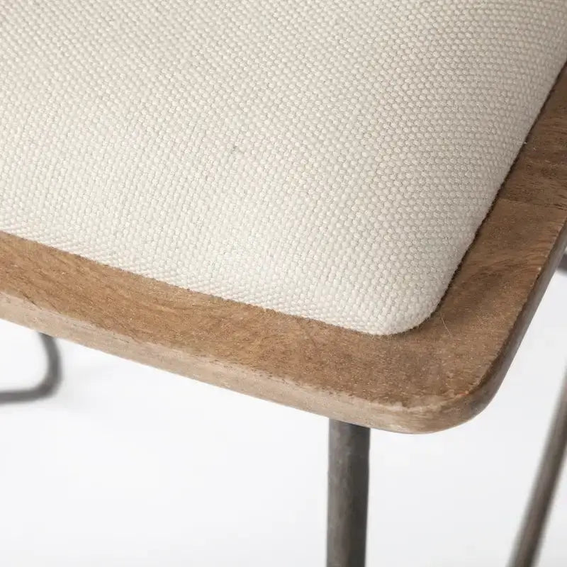 Cream Fabric Seat with Gold Metal Frame Counter Stool