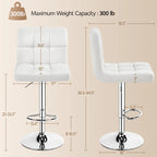 Yaheetech 2pcs Adjustable Modern Faux Leather Swivel Bar Chairs