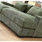 Luxe Sleeper Sofa Corduroy Upholstery Double Chaise Design Convertible to Twin Size Bed