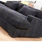 Luxe Sleeper Sofa Corduroy Upholstery Double Chaise Design Convertible to Twin Size Bed