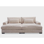 Luxe Sleeper Sofa Corduroy Upholstery Double Chaise Design Convertible to Twin Size Bed