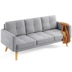 3 Seater Upholstered Living Room Sleeper Sofa, Recliner Sofa Bed with Backrest
