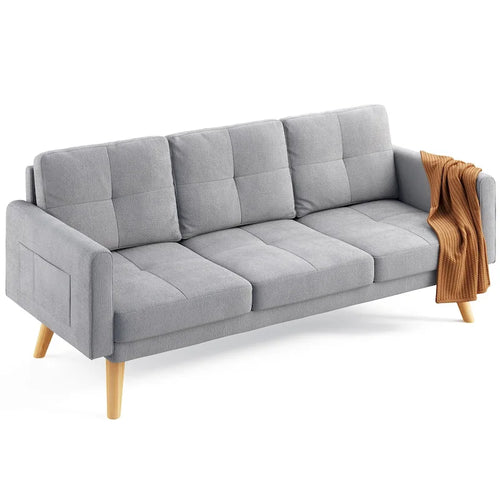 3 Seater Upholstered Living Room Sleeper Sofa, Recliner Sofa Bed with Backrest