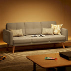 3 Seater Upholstered Living Room Sleeper Sofa, Recliner Sofa Bed with Backrest