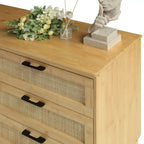 6-Drawer Bamboo High Stand Cabinet Dresser Chest of Drawers Long Storage Dresser