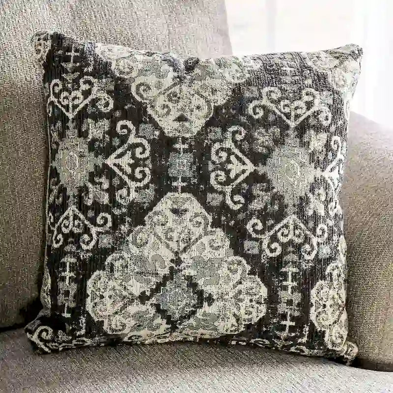 Transitional Beige Chenille Upholstered T-Cushion Sofa