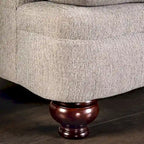 Transitional Beige Chenille Upholstered T-Cushion Sofa