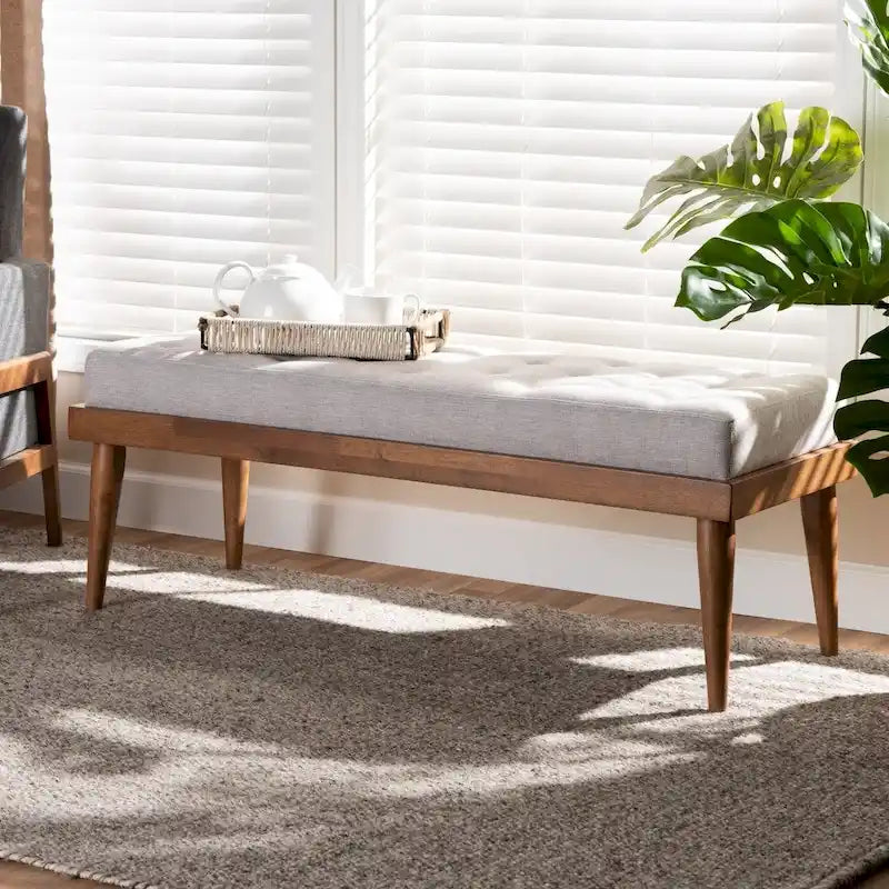 Mid-century Fabric Bench