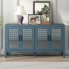 Retro Sideboard with 4 Door Large Storage and Adjustable Shelves - N/A