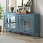 Retro Sideboard with 4 Door Large Storage and Adjustable Shelves - N/A